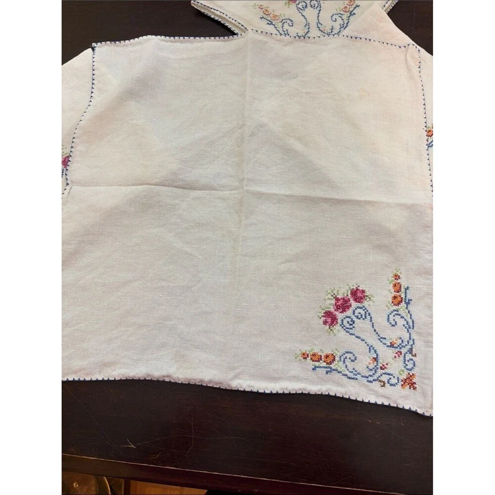 4 Flower Cross Stitch napkins